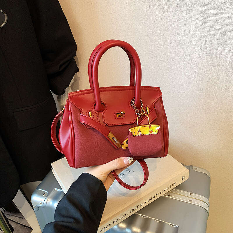 Autumn Winter Vintage Melad Brown for Women New Versatile Crossbody Handbag Platinum Small Tote Bag