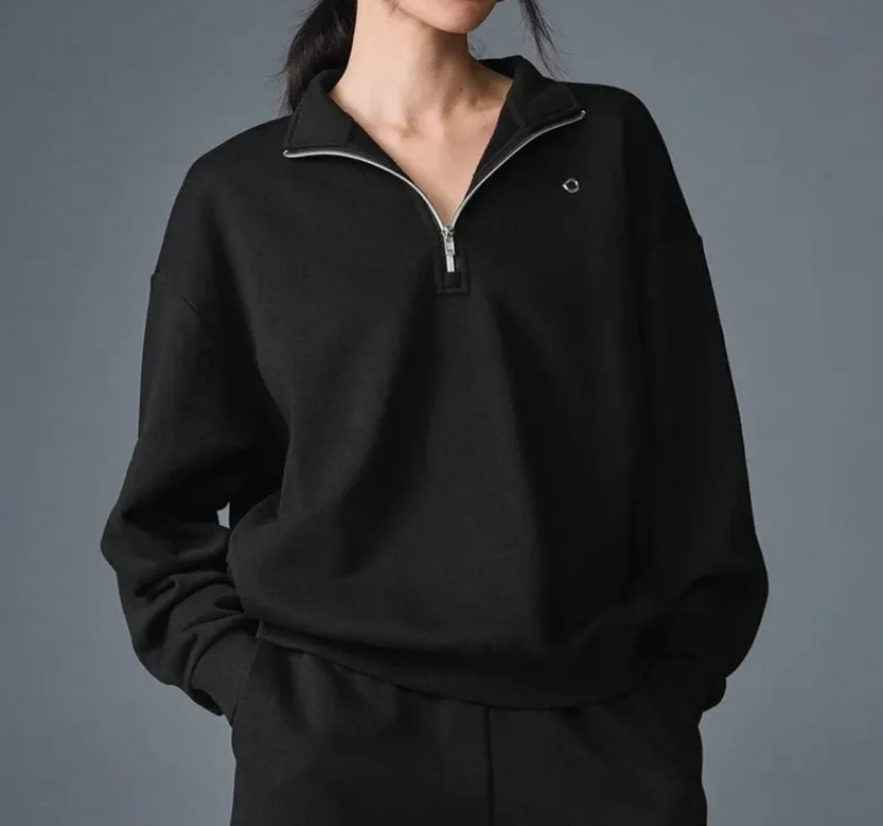 Women s Hoodies Women Spring Basic Hoodie Outdoor Fashion Half Zipper Pullovers Autumn Solid Casual Pocket Long Sleeve Sweatshirt Black Tops 5481
