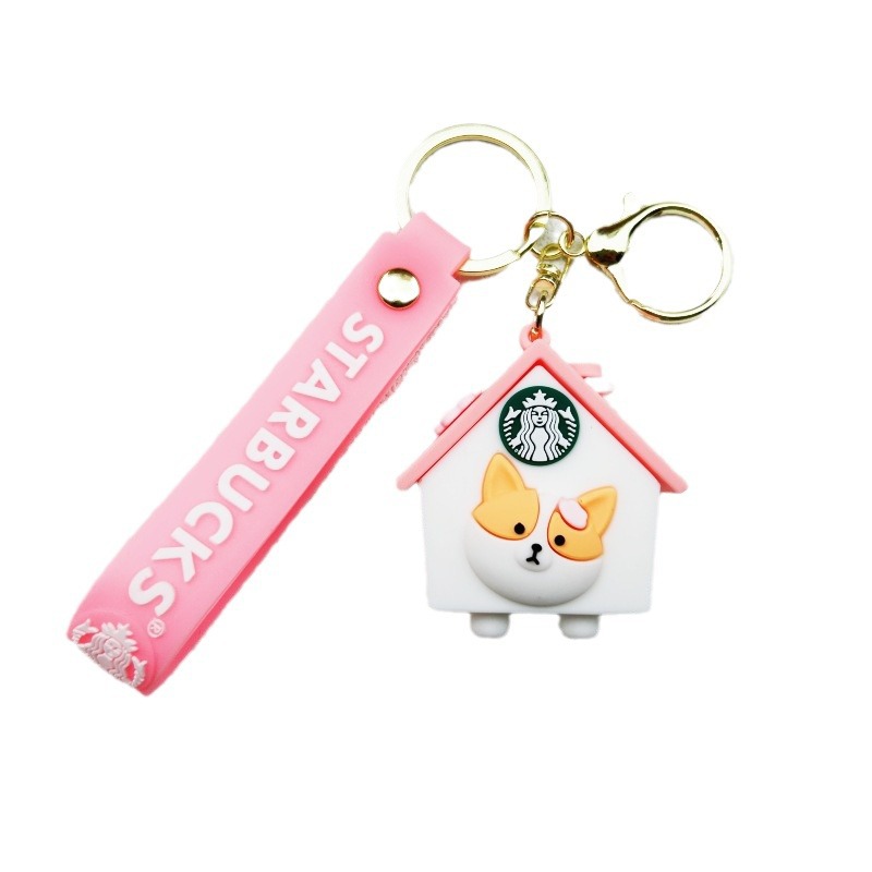 Starbucks Milk Tea Cup Keychain & Bear Plush Charm Couple & Student Backpack Accessory Small Gift Free Shipping