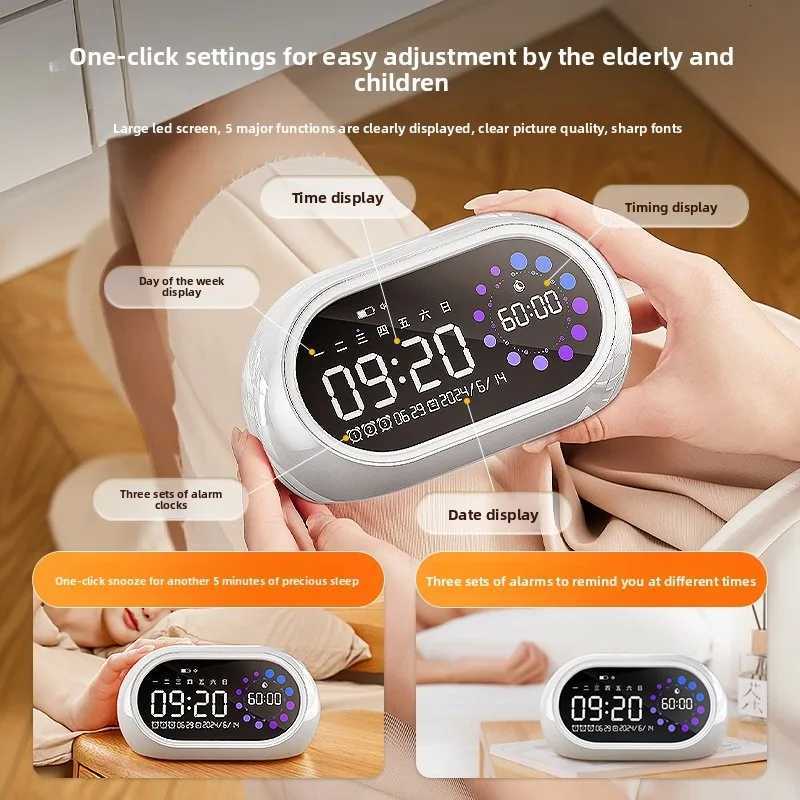 Smart Alarm Clock Big LED Display 100dB Loud Volume USB Rechargeable Multifunction Timer for Students Time Reminder desk clock M251205 - view 5
