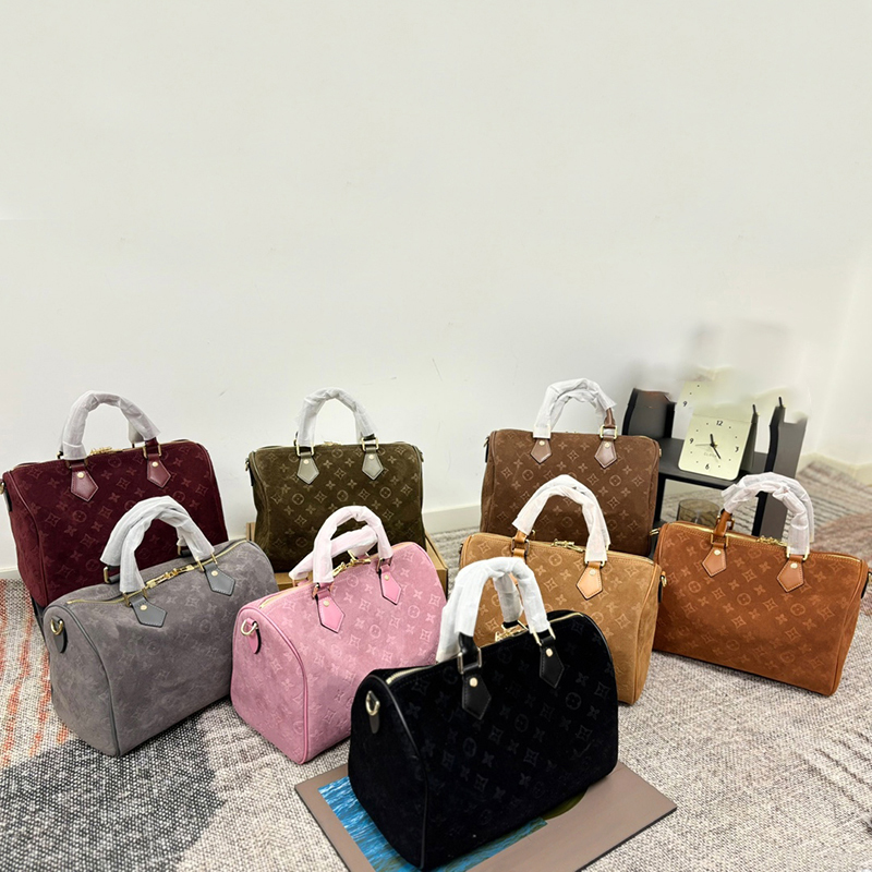 Designer Bag Pillow Bag Cylindrical Short Handle Classic Shoulder Bag Coated Canvas Floral Crossbody Purse Luxury Tote Women Versatile Handbag Daily Outfit