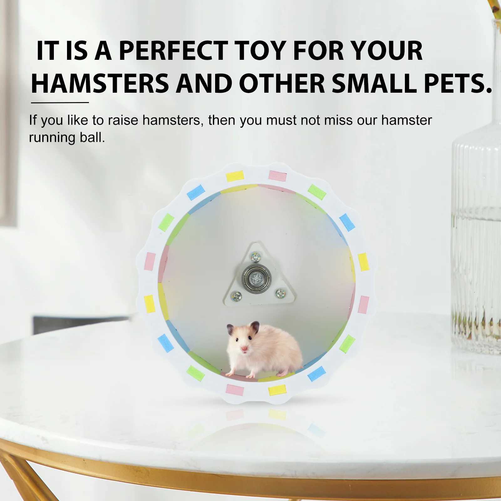 17Cm Diameter Wood Material Silent Spin Wheel for Hamster Mouse Fun Activity Center Pet Accessory M251205