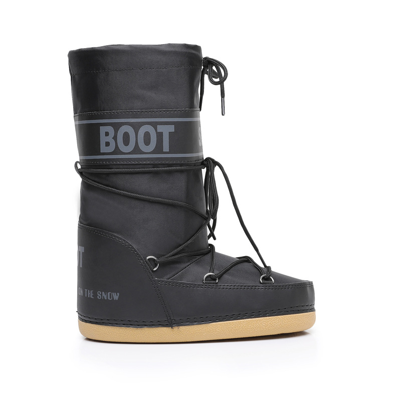 new Winter Ski Space Boots Fashionable Round-Toe Mid-Calf Women's Snow Boots Thickened Moon Shoes