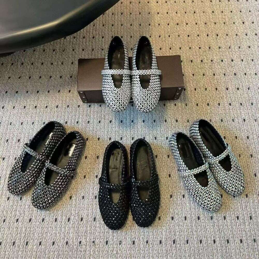 Luxury ala Mary Jane shoe Ballet flats High quality designer Vacation Walking Ballet shoes Mesh Round toe Hollowed-out with strap ballerina Flat loafers slip on