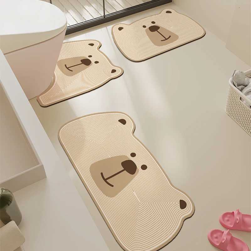 VIKAMA 3PCS Bathroom Toilet Floor Mat For Entry Door Cartoon Style Anti-Slip Water-Resistant Carpet For Home Decoration H251205
