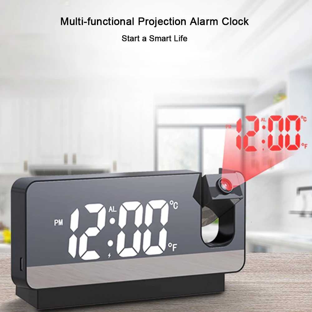 Digital Alarm Clock 180 Projector on Ceiling Projector Bedside Alarm Clock USB Charging Temperature Display for Bedroom Office M251205 - view 5