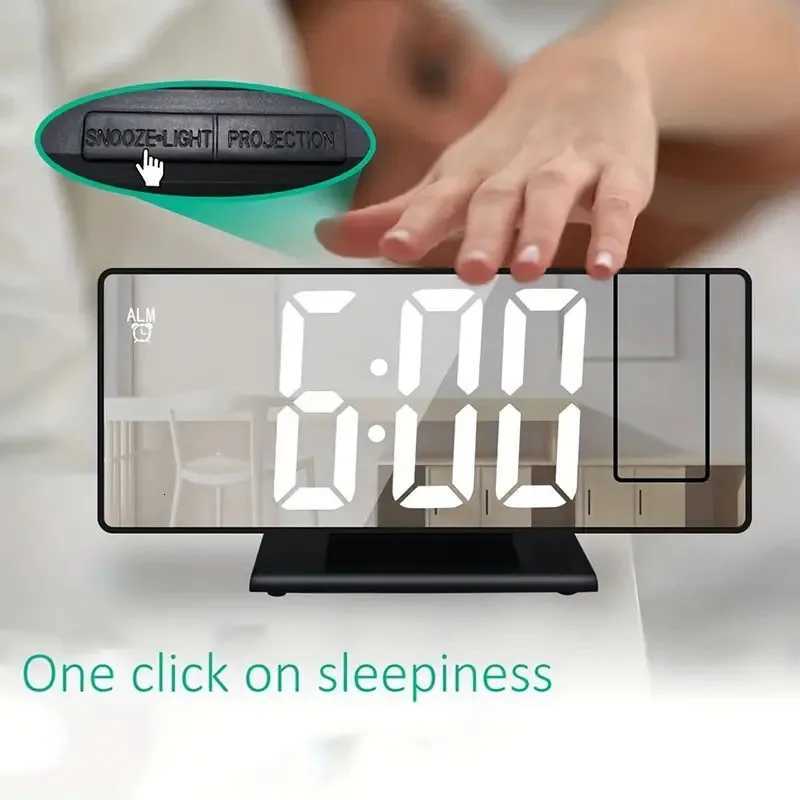 180 LED Digital Alarm Clock Projection Clock Table Clock with Time Temperature Display Backlight Snooze Clock for Home Bedroom M251205 - view 5