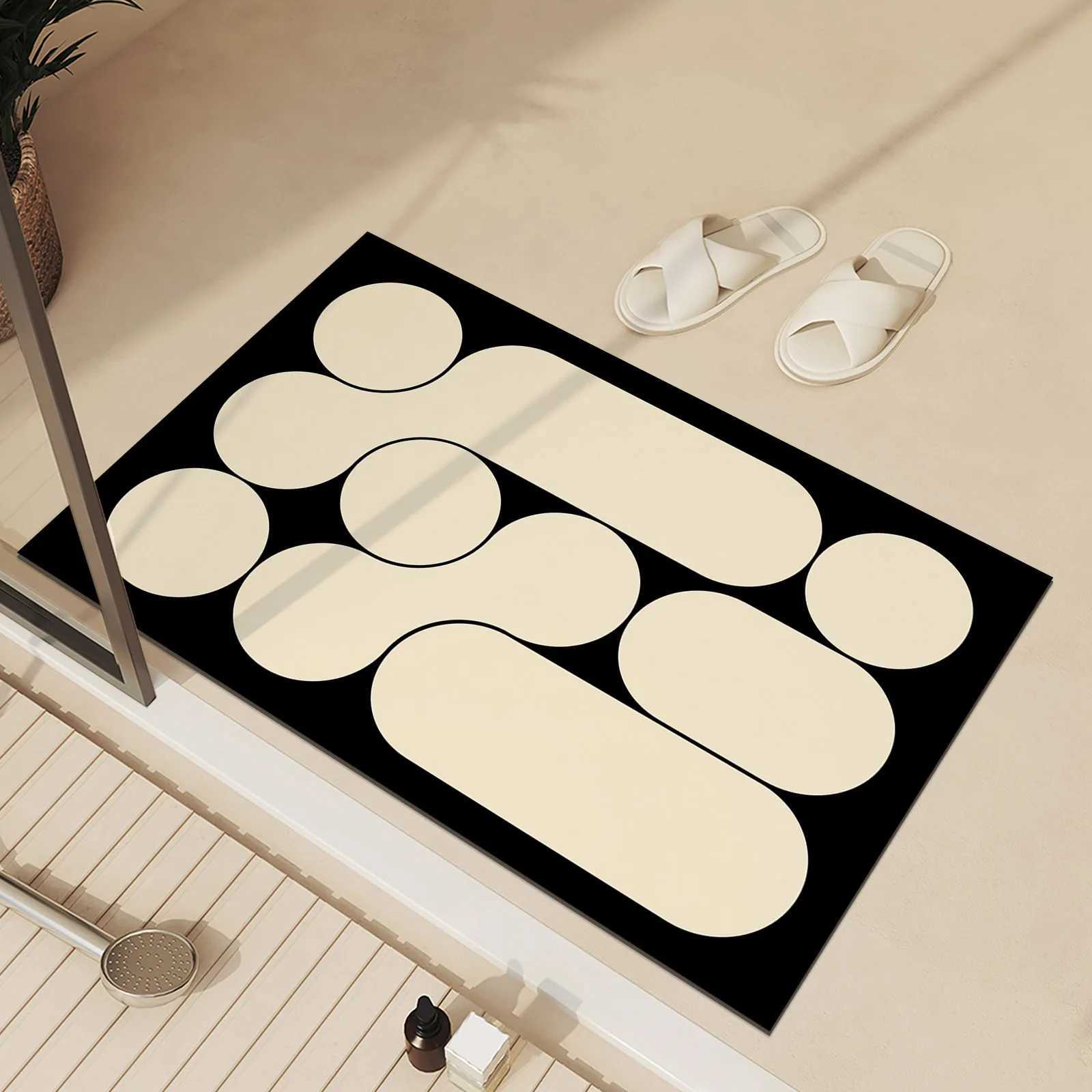 Diatomite Super Absorbent Bath Mat Bathroom Non-slip Foot Mats Quick Dry Shower Carpet Toilet Rugs Doormat Washable H251205