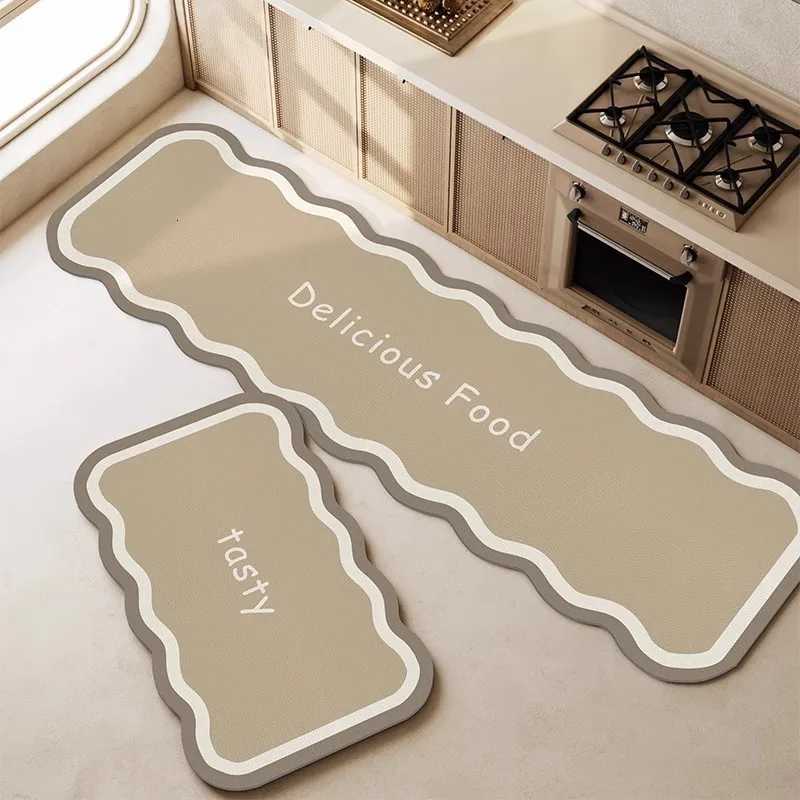VIKAMA Cream Ins Style Diatomite Carpet Home Kitchen Draining Floor Mat Bathroom Doorway Absorbent Non-slip Carpet Home Decor H251205