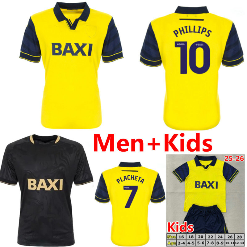 25 26 Oxford United Soccer Jerseys PLACHETA BRANNAGAN HARRIS ROMENY Football Shirts 2025 2026 home away DEKEERSMAECKER VAULKS Camisas de Futebol Men kids uniforms
