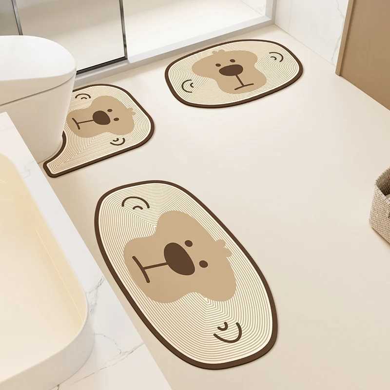 VIKAMA 3PCS Bathroom Toilet Floor Mat For Entry Door Cartoon Style Anti-Slip Water-Resistant Carpet For Home Decoration H251205