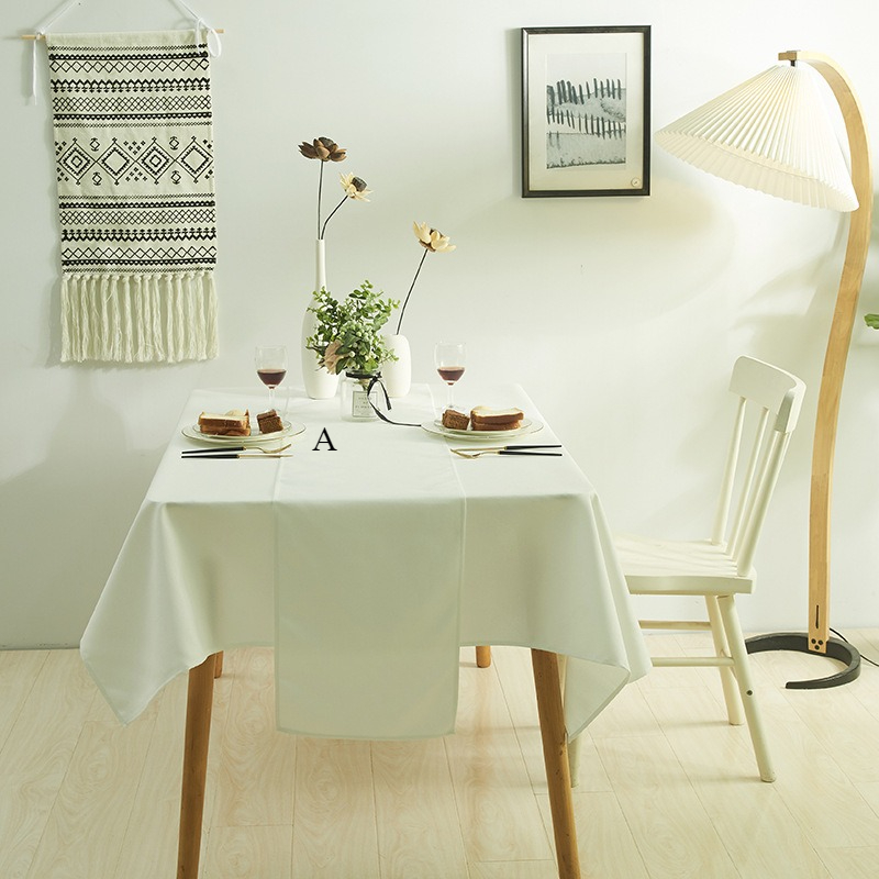 Dining Table Fabric Solid Color Simple Solid Color Coffee Tablecloth Dining H-1