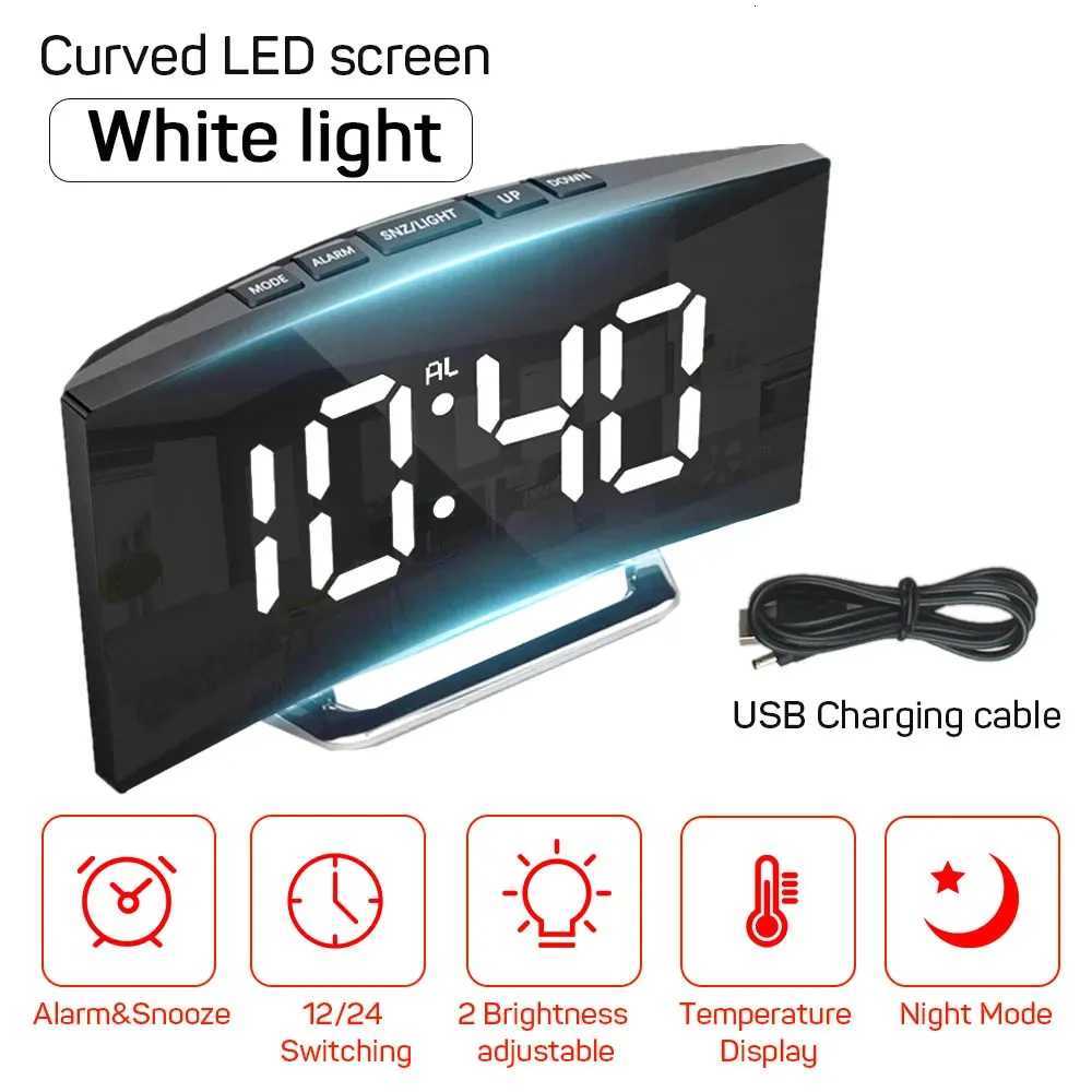 1pc LED Mirror Digital Clock Bedroom Office Travel Electronic Table Clock Desktop Makeup Mirror Alarm Clock Temperature Function M251205 - view 4