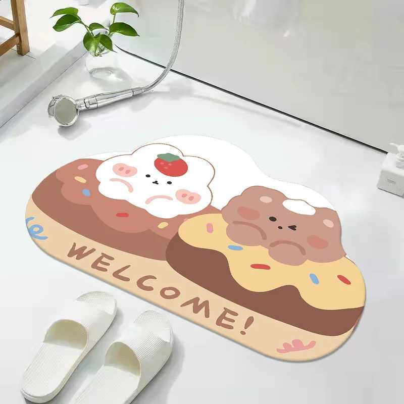 Diatom mud bathroom floor mat toilet suction bath non-slip foot mat toilet door quick-drying carpet H251205