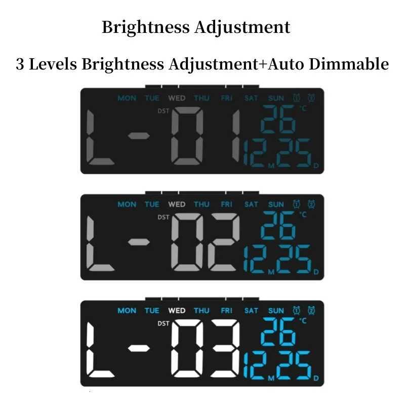USB Powered Digital Alarm Clock TEMP Date Week Dual Alarm Timing Countdown Snooze Table Clock Auto Dimmable 12/24H DST LED Clock M251205 - view 3