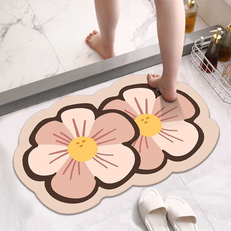 Household simple bathroom small fresh non-slip absorbent living room entry door floor mat toilet door mat quick drying H251205