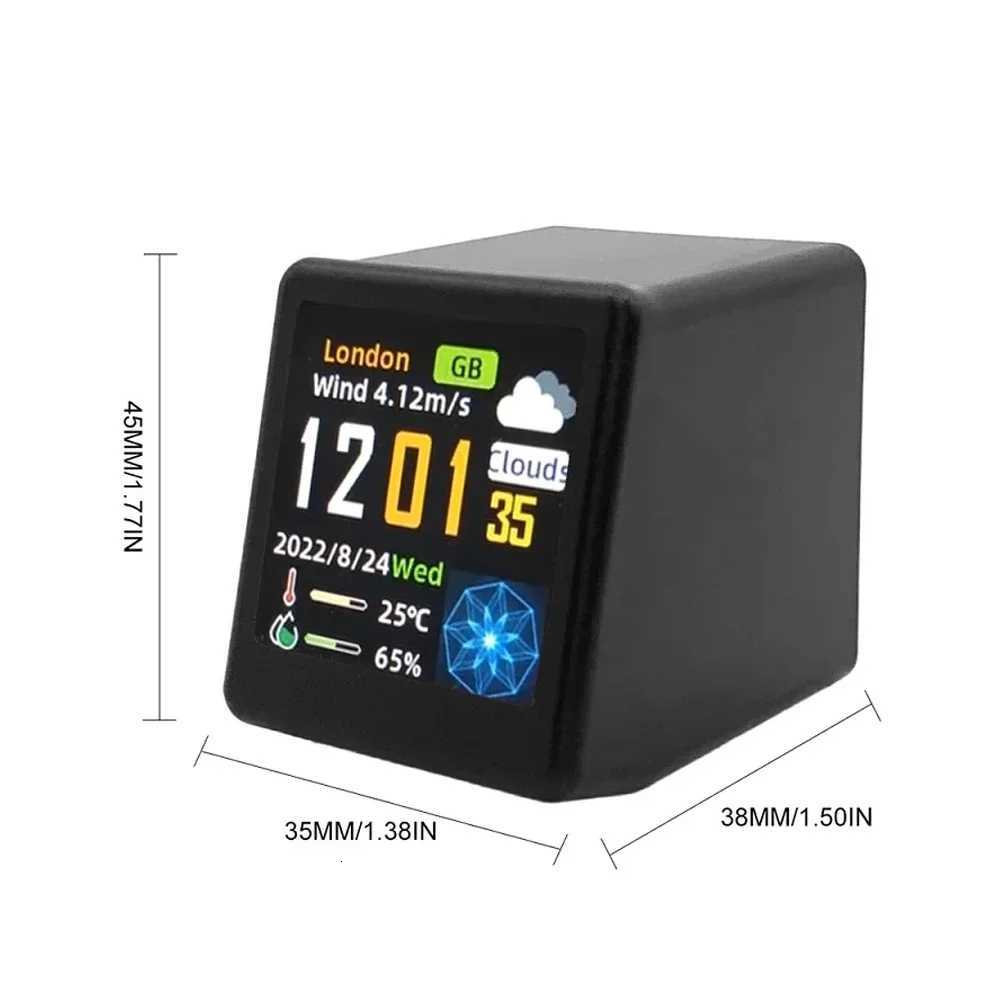 Cute Portable Smart Wifi Weather Station Display Weather Temperature Humidity Time Alarm Clock Desktop Decoration M251205 - view 7