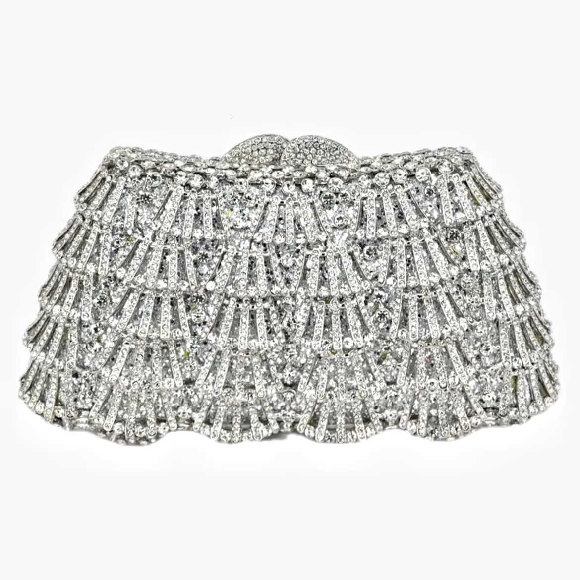 XIYUAN Women Crystal Evening Bags Wedding Party Luxury Rhinestone Handbags Bridal Purses Female Designer Hollow Gold Clutches K251205