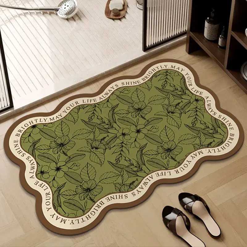 Bathroom absorbent floor mat bathroom anti slip and dirt resistant foot mat diatomaceous earth small fresh mat H251205