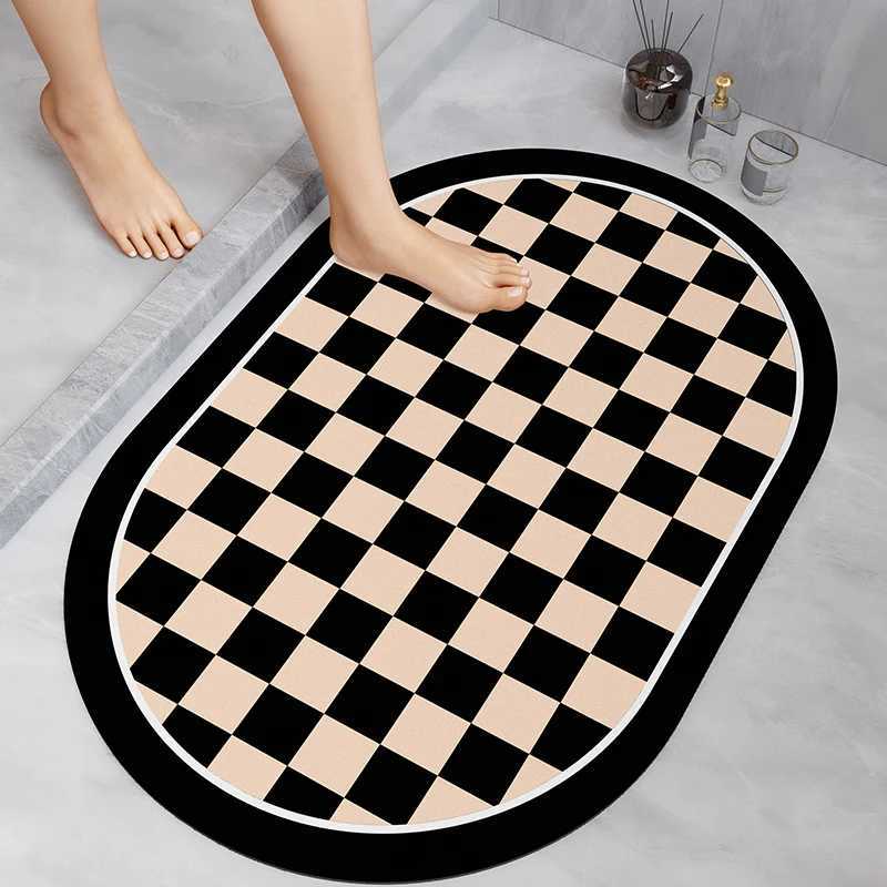 Diatom mud bathroom and toilet floor mat quick drying soft pad absorbent and non slip foot mat H251205