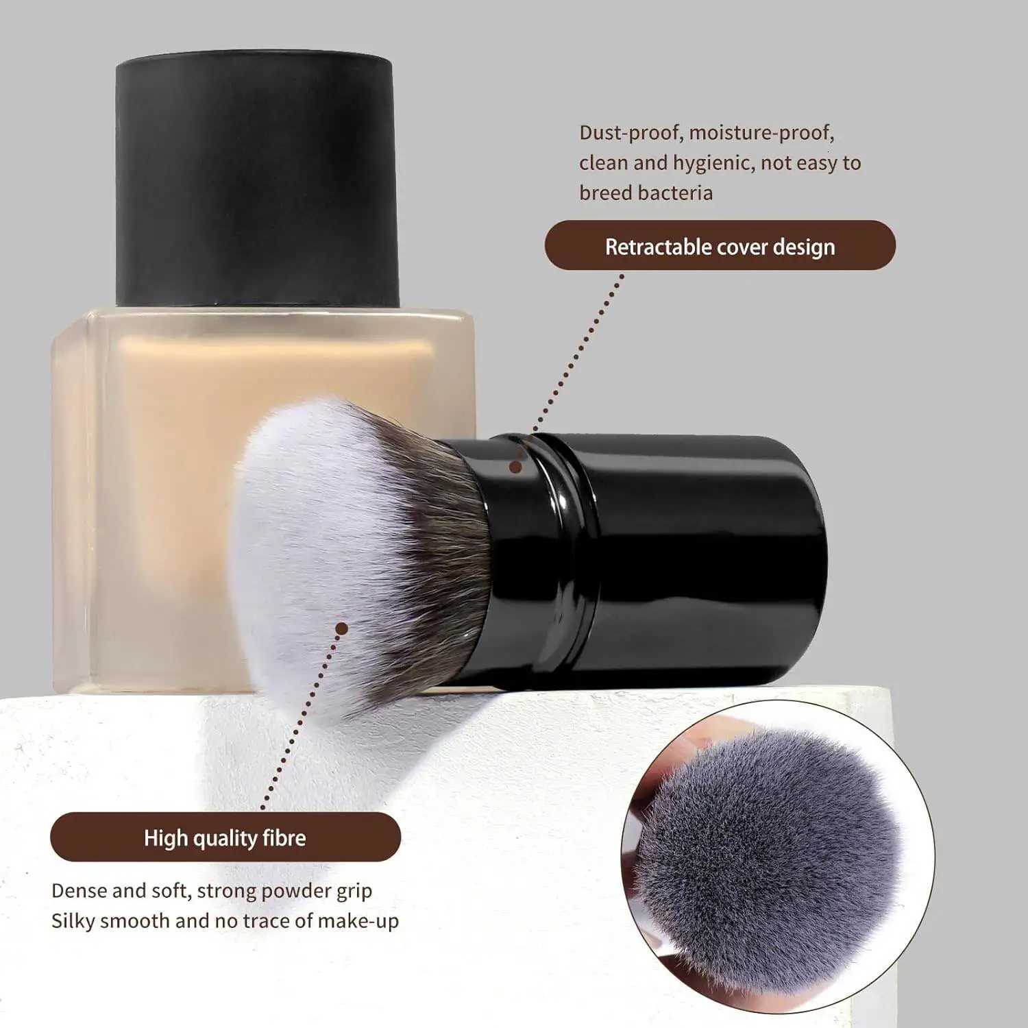 20 PCS Foundation Makeup Brush Set Double-ended Kabuki Contour Brush for Liquid Powder Concealer Blending Blush Face Makeup TooT251205