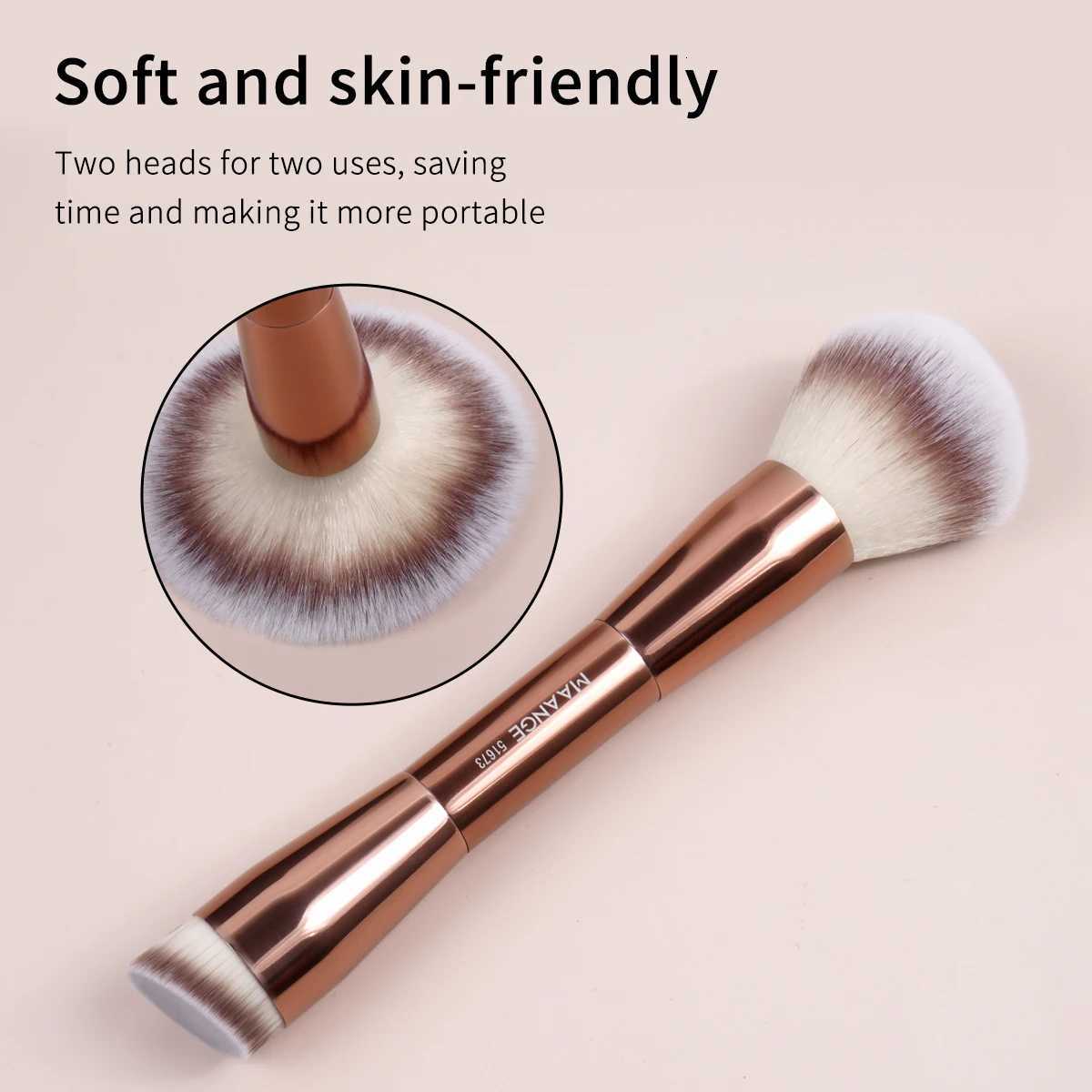 MAANGE 7PCS Makeup Brushes Set Dual-ended Foundation Contour Brush for Blending Liquid Powder Soft Bristle Makeup Tools TravelT251205