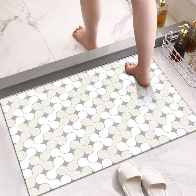 Toilet floor mat toilet door non-slip mat diatom mud bathroom absorbent foot mat household mat door floor mat H251205
