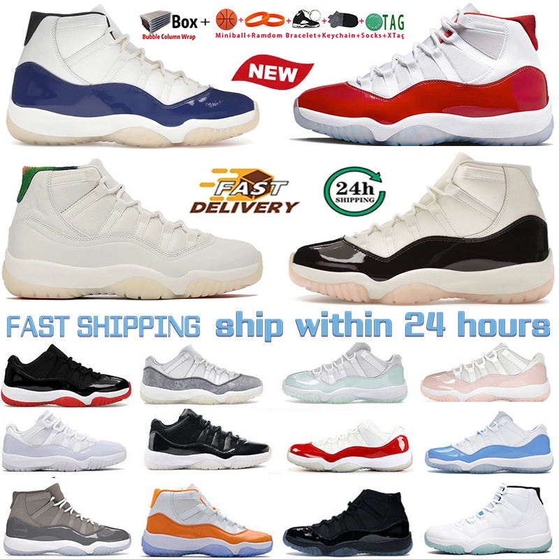 With box 11 11s Mens high Basketball Shoes Designer sneakers 285 Cement Cool Grey Cherry legend Gamma Blue Low Bred Pear igloo men women Trainers outdoor sports shoe