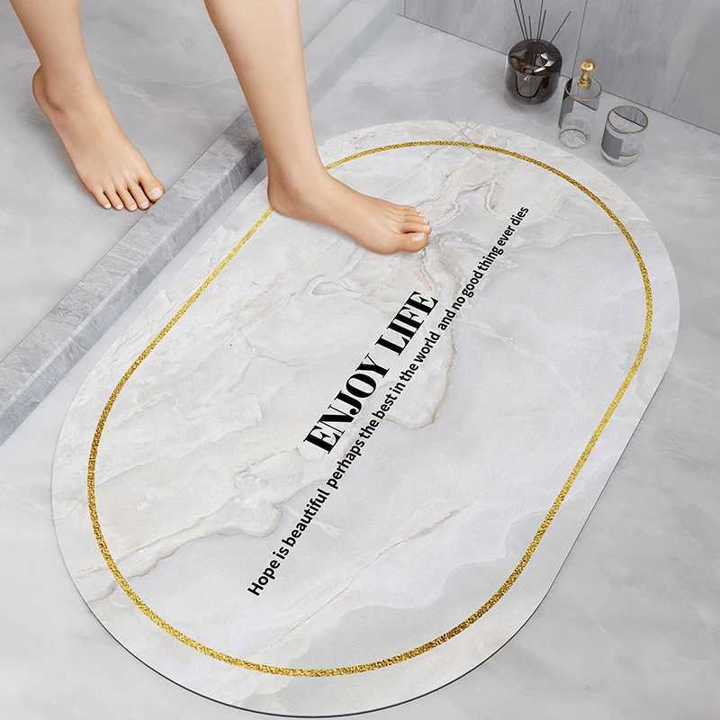 Diatom mud bathroom and toilet floor mat quick drying soft pad absorbent and non slip foot mat H251205