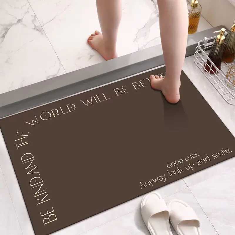 Toilet floor mat soft diatom mud quick drying bathroom door water absorption non-slip foot mat H251205