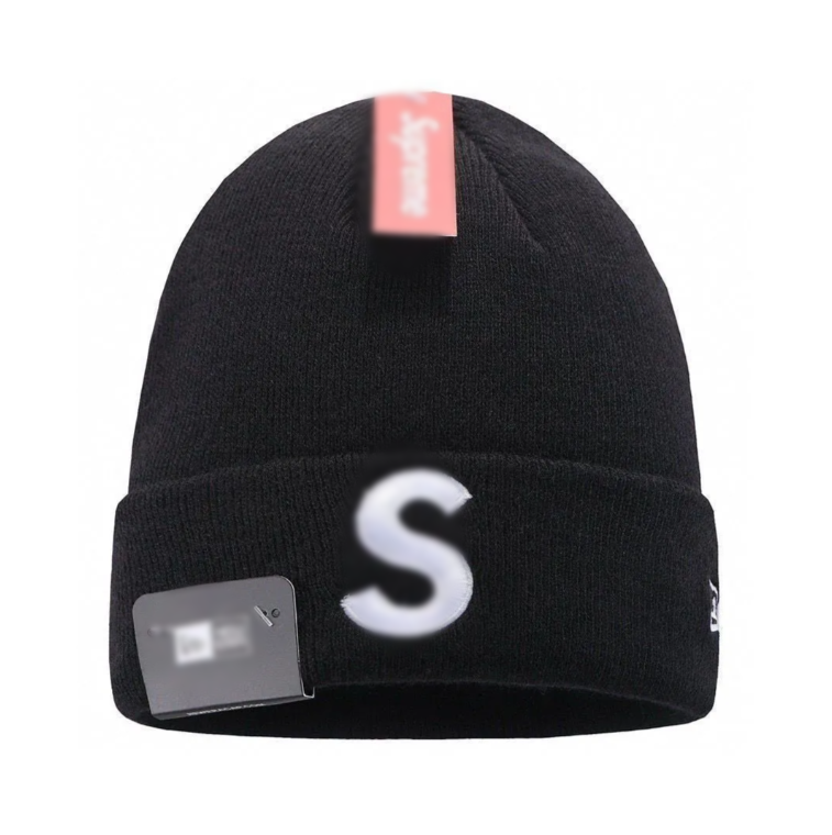 Sup beanie winter big S letter knit hat men's and women's warm knit hat versatile outdoor letter embroidery sports Christmas gift