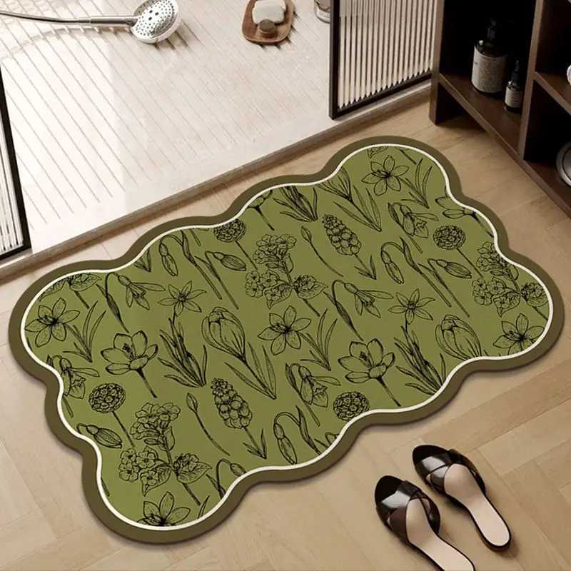 Bathroom absorbent floor mat bathroom anti slip and dirt resistant foot mat diatomaceous earth small fresh mat H251205