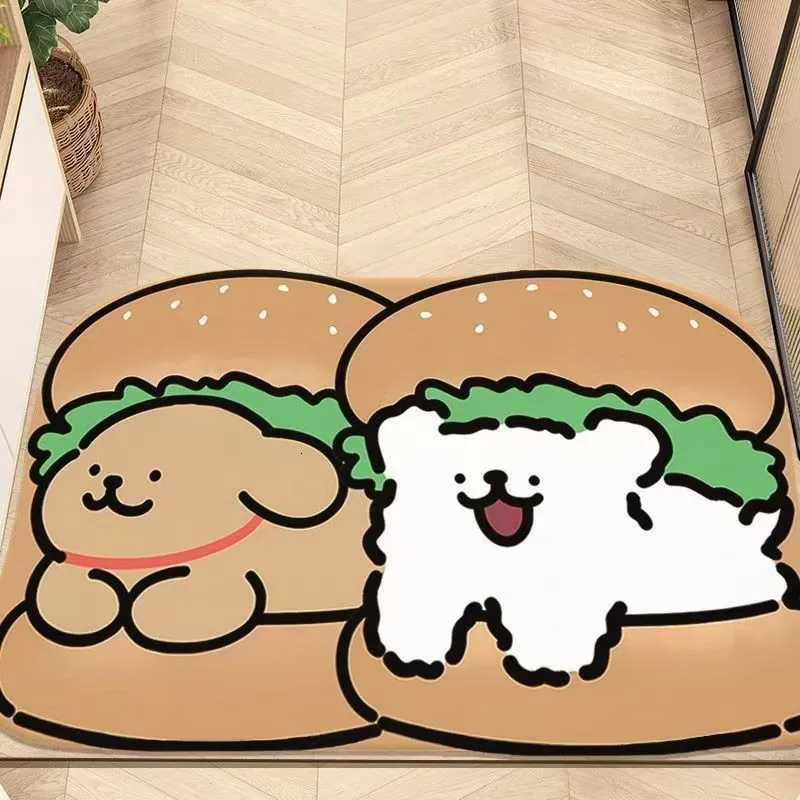 VIKAMA Cartoon Crystal Velvet Floor Mat - Easy to Absorb Water and Clean Cute Puppy Rug Washable for Home Decoration H251205