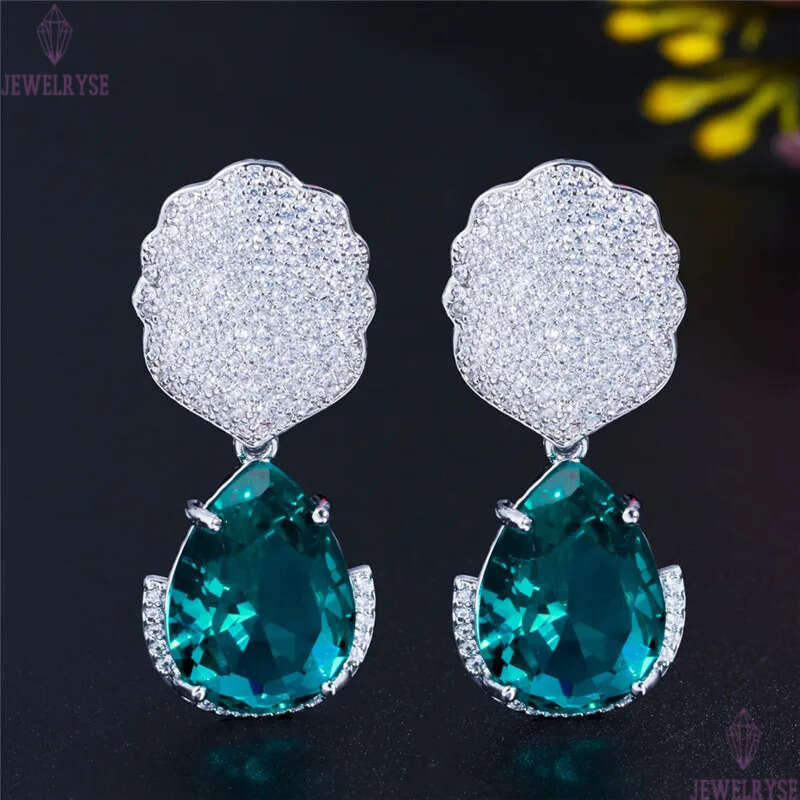 Vintage Bling Crystal Flower Diamond Earring Designer for Woman Dancing Party Pink AAA Cubic Zirconia Copper Earrings Womens Engagement Wedding Luxury