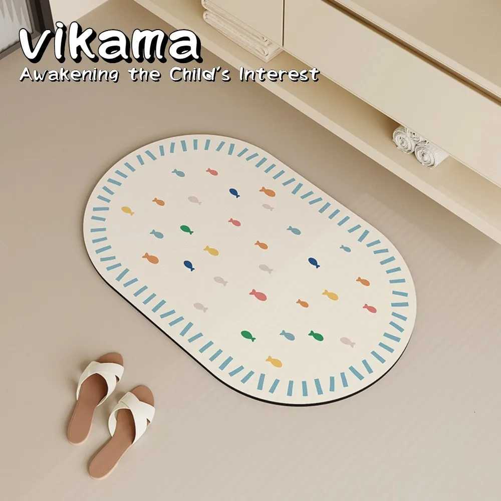 VIKAMA Bathroom Mat Soft Absorbent Quick-Drying Foot Mat Washable Non-Slip Rug Ideal for Home Bathrooms rugs H251205