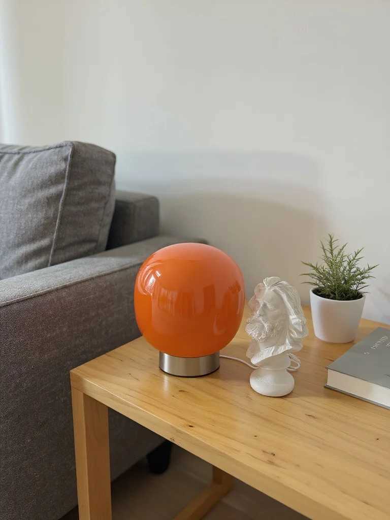 Macaron Glass Table Lamp for Hotel Bedroom Bedside Living Room Trichromatic Dimming Decoration Modern Minimalist Desk Lights Z251205
