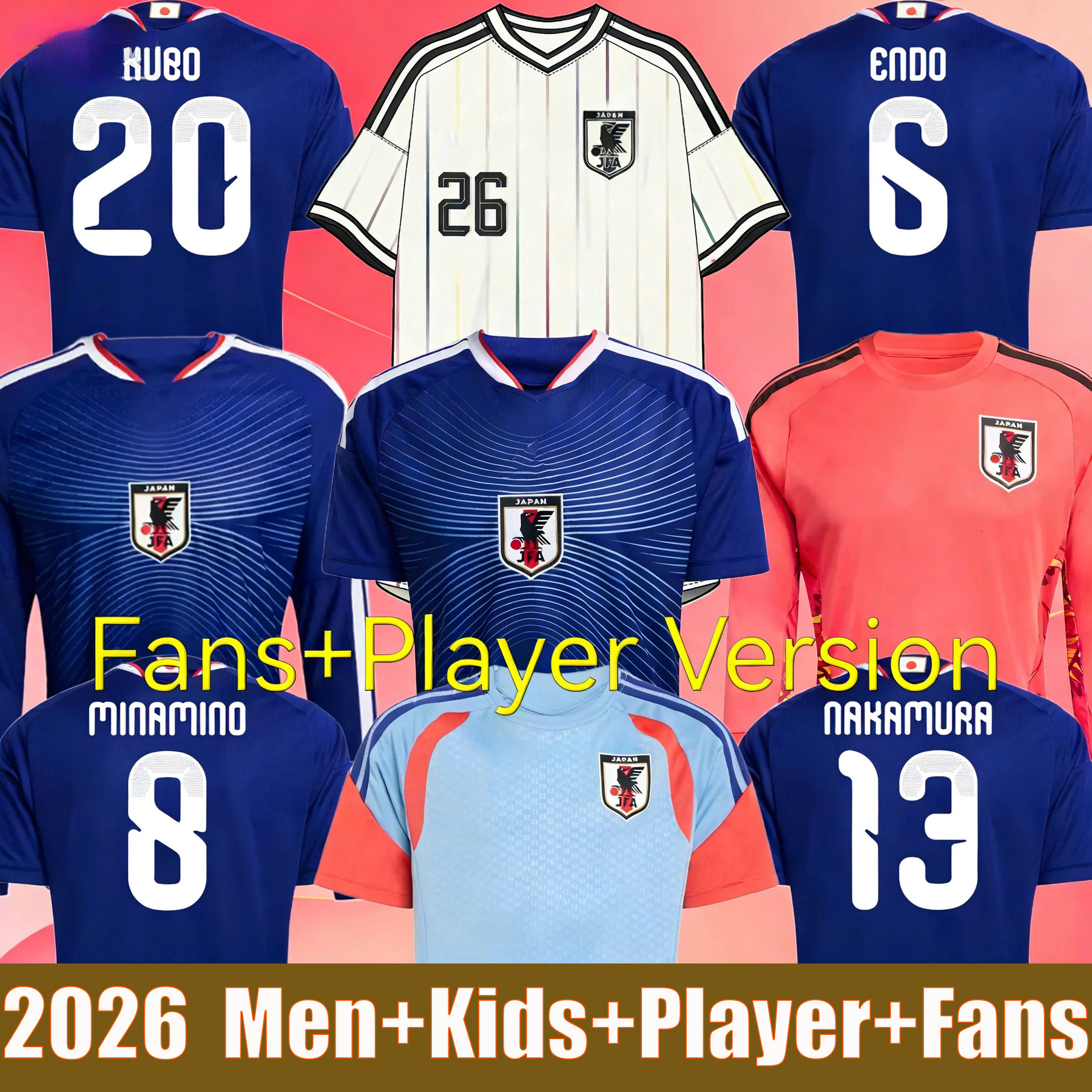 25 26 JaPaN Soccer Jerseys fans Player version Long sleeve 2025 2026 Kami cartoon YEARS AYASE KNAKAMURA MINAMINO OGAWA KAMADA TANAKA SOMA Kids kits football shirt