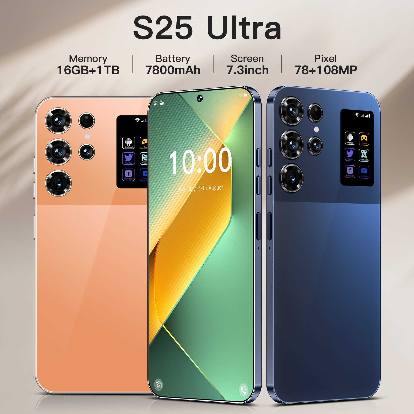 Mobile phone S25 Ultra 2+16 in-cell perforated smart large-screen all-in-one device 4G network L251205