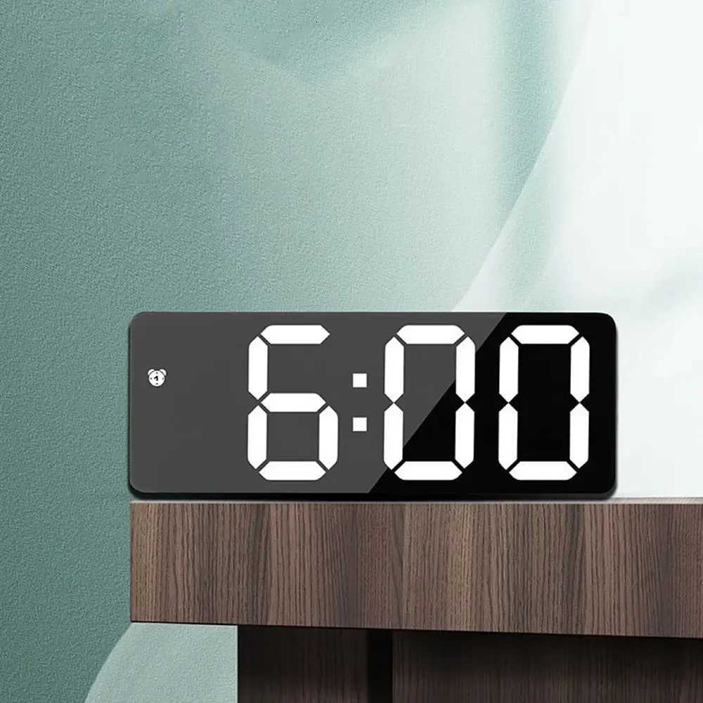 Acrylic Mirror Alarm Clock Electronic Watch Desk Digital Moment Bedroom Decoration Table Accessory Smart Hour Led Awakening M251205 - view 4