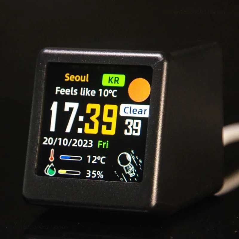 Small Portable Smart Wifi Weather Station Display Weather Temperature Humidity Time Alarm Clock Hone Desktop Decoration M251205 - view 3