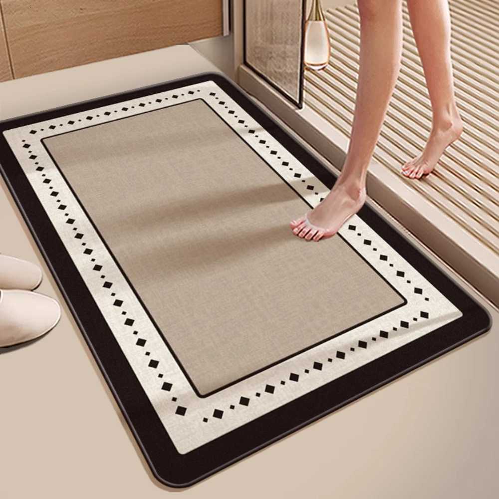 VIKAMA Bathroom Mat Earth Color Modern Simple Diatom Mud Bathroom Absorbent Mat Anti-Skid Wear-Resistant Doorstep Mat H251205