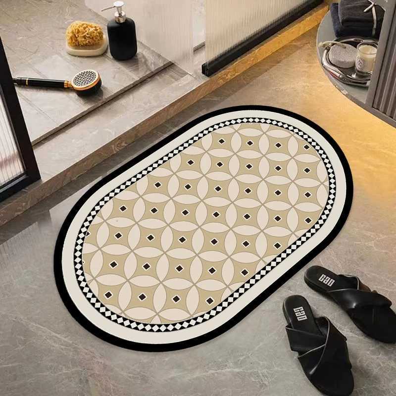 Bathroom Floor Mat Diatom Mud Mat Quick Drying Bathroom Toilet Door Non-slip Foot Mat Toilet Absorbent Mat H251205