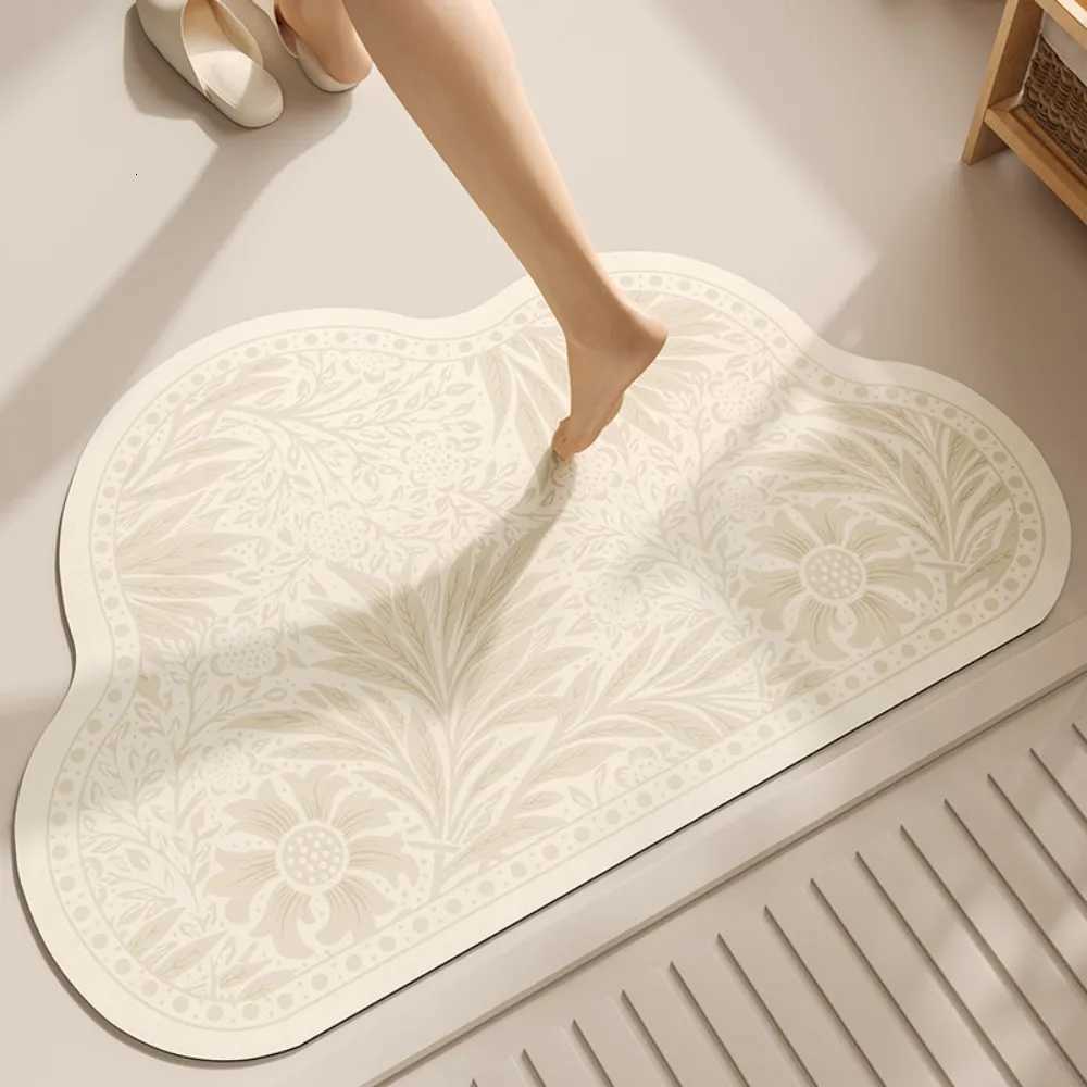 VIKAMA American Retro Floral Floor Mats Bathroom Entrance Water Absorbent Non Slip Foot Mats Home Decorative Carpet H251205
