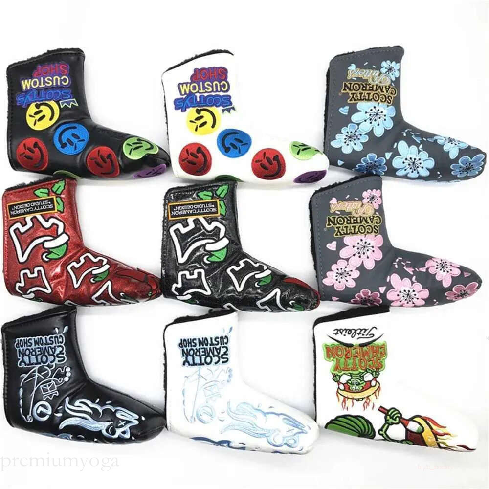 Golf Clubs New Putter Designer Embroidered Leather One Piece Golf Putter Headcover Circlet High Quality For Club Putter Golf Head Cover Protect Cover 6Bc