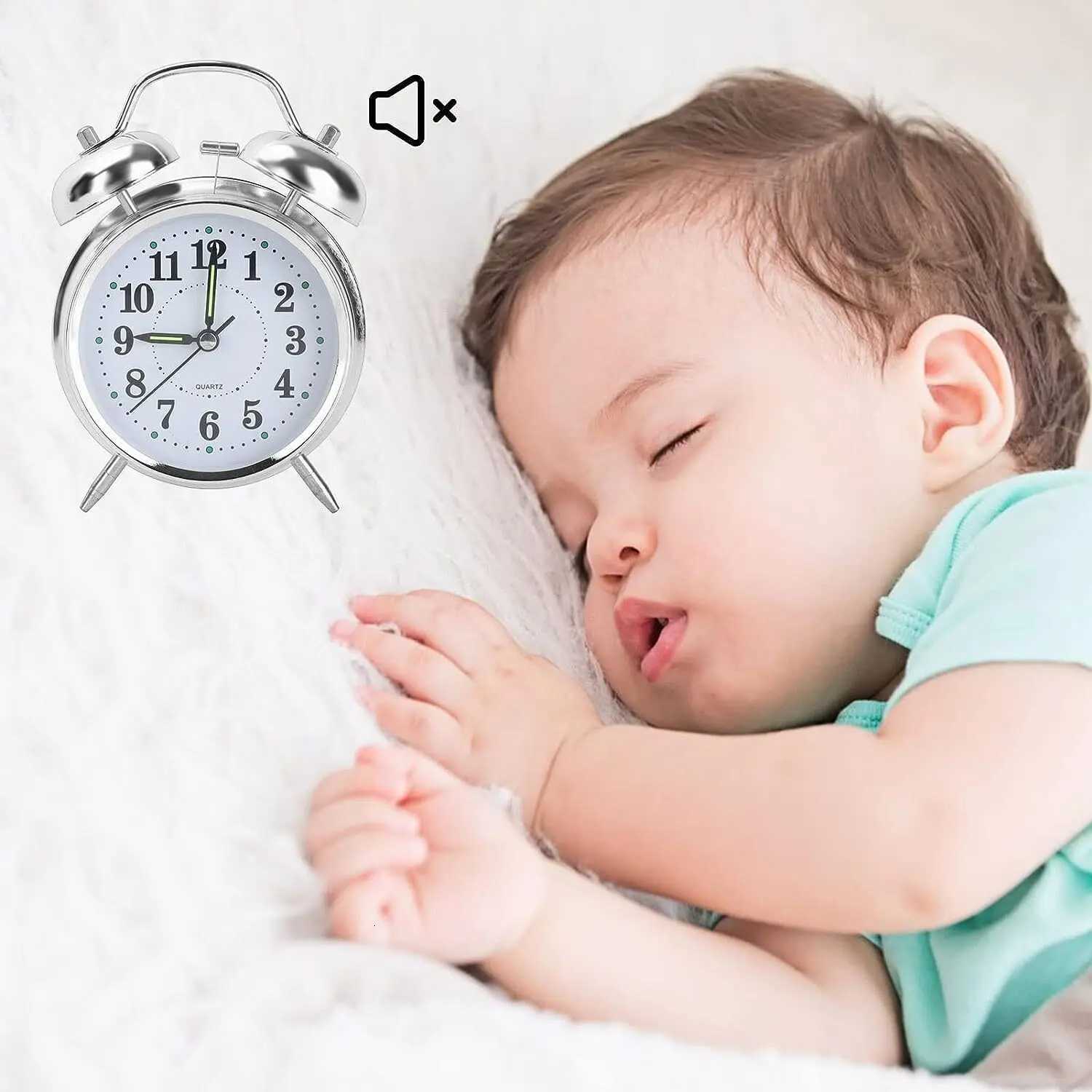 Silent Alarm Clock Double Bell Loud Retro Mechanical Bedside With Night Light M251205 - view 6