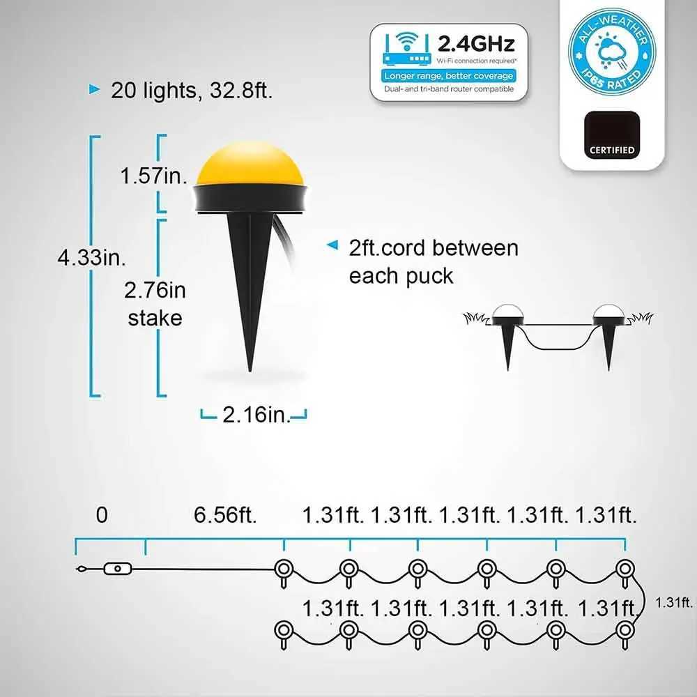 USB Tuya Wifi 10M 20 Bulbs Magic Color RGB LED Light String Voice APP Control for Outdoor Ground Garden Lawn Christmas Decor Z251205