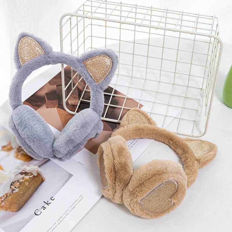 Winter Warm Plush Earmuffs for Women Girls Children Riding Ski Ear Protection Cartoon Cat Ear Cover Glitter Earflap Fur SoftXJ251205 - view 6