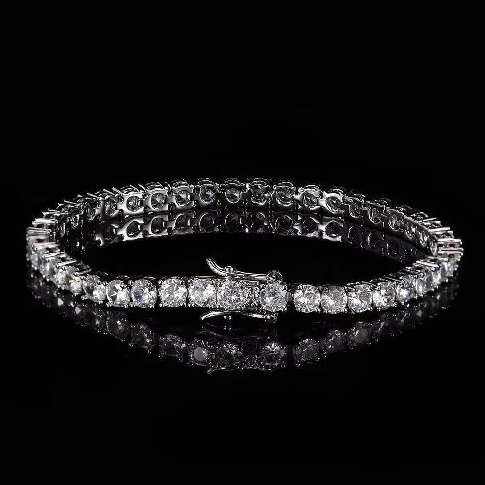 Hot Sale 925 Sterling Silver Tennis Bracelet Rose Gold Plated Round Brilliant Cut VVS Moissanite Jewelry for Women and Men