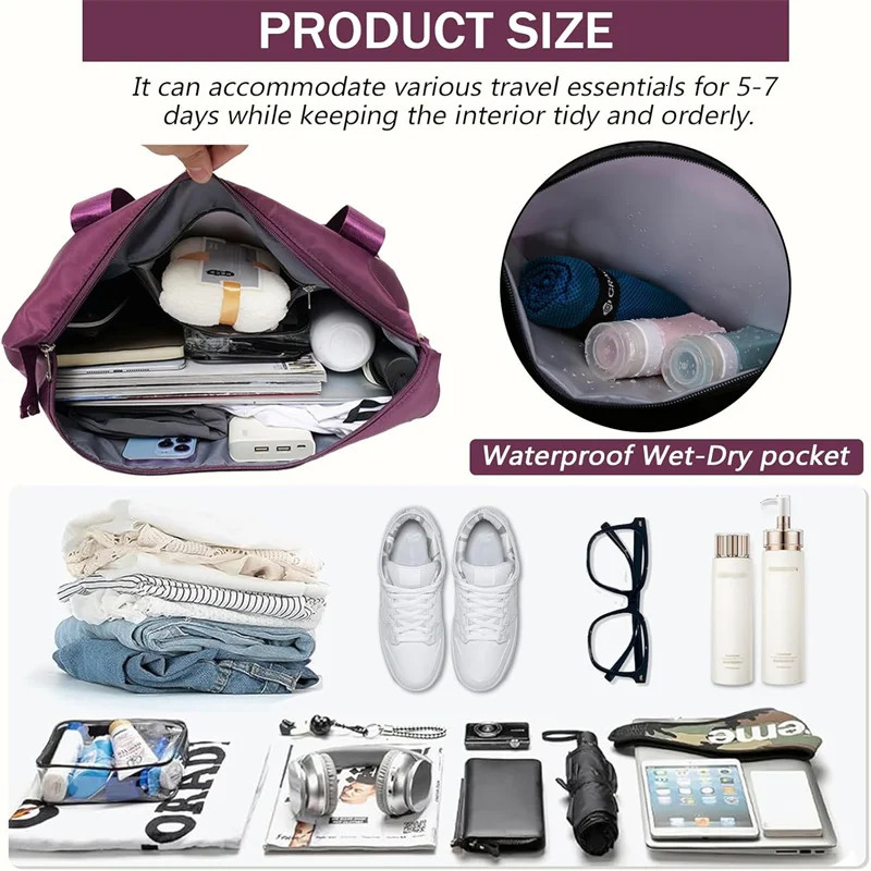 Magic Pack Rolling Duffle Bags Expandable Foldable Travel Luggage with Detachable Wheels Airline Friendly Lightweight Carry On Model 1100368158