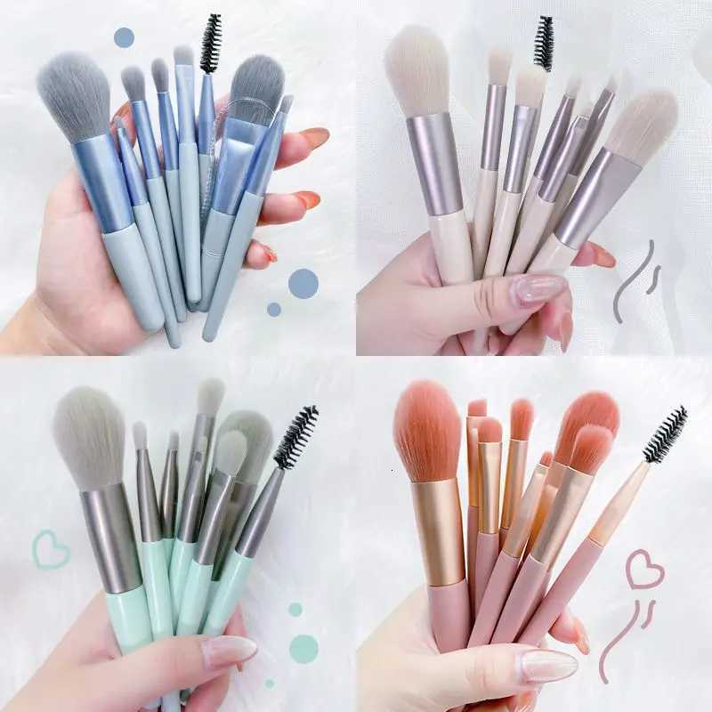 8pcs Professional Makeup Brush Set Cosmetic Powder Eye Shadow Foundation Blush Blending Concealer Beauty Make Up Tool BrochasT251205